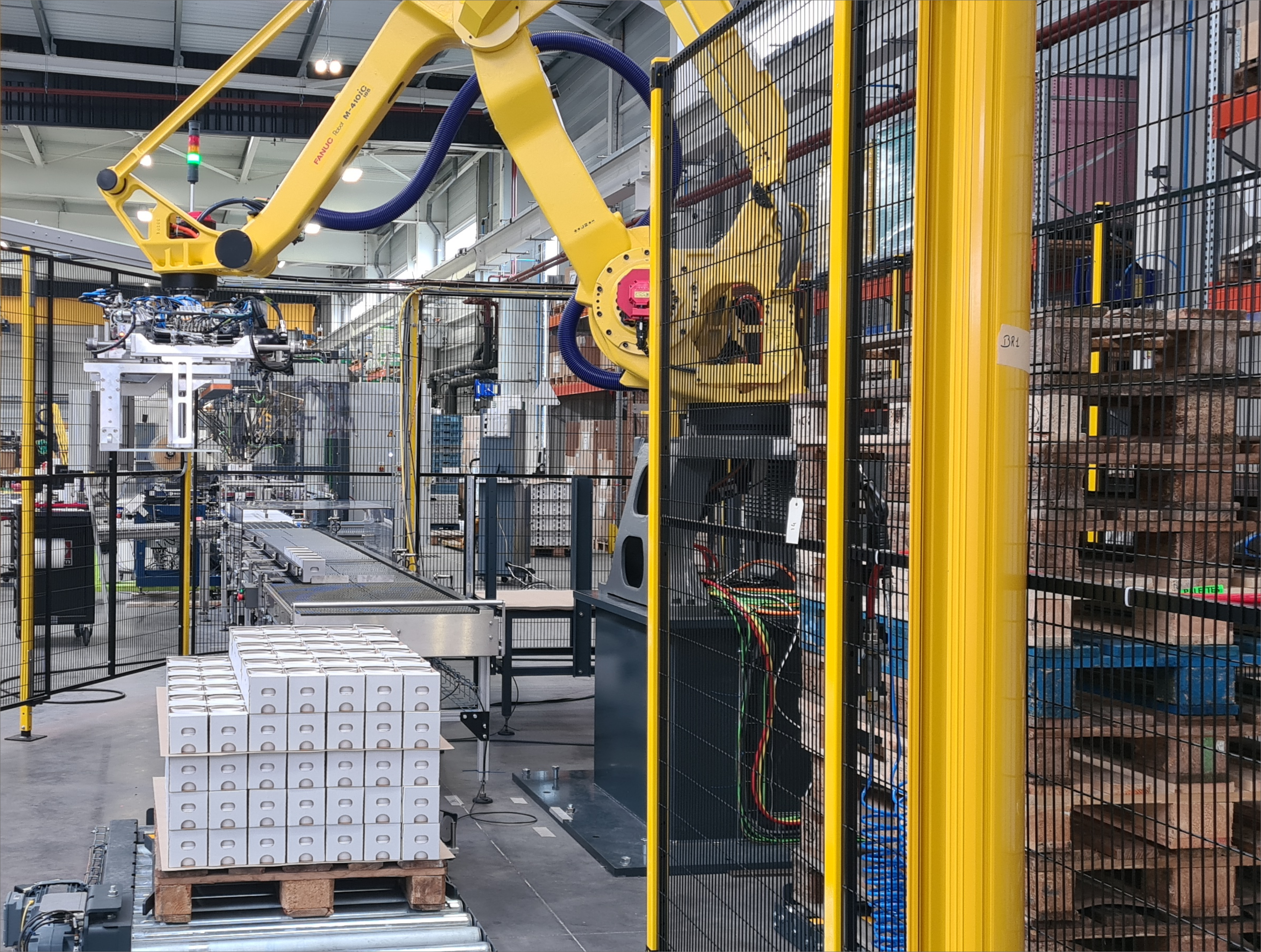 Palettisation produits laitiers MG TECH