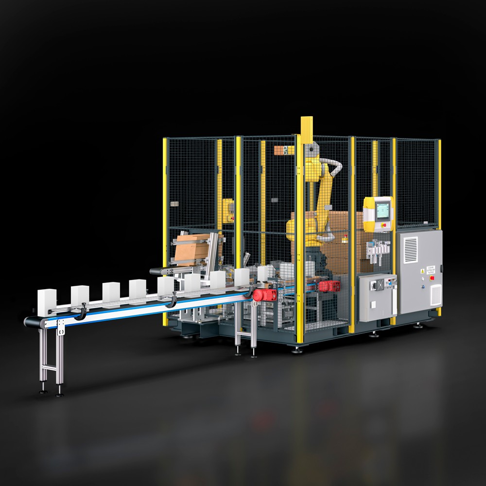 MG Tech combination machine : case former, case packer, palletizer