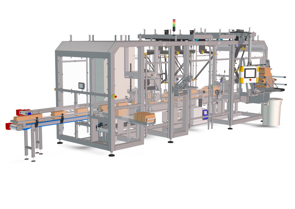 Equipement boite 3 volets MG Tech - machine de sur-emballage