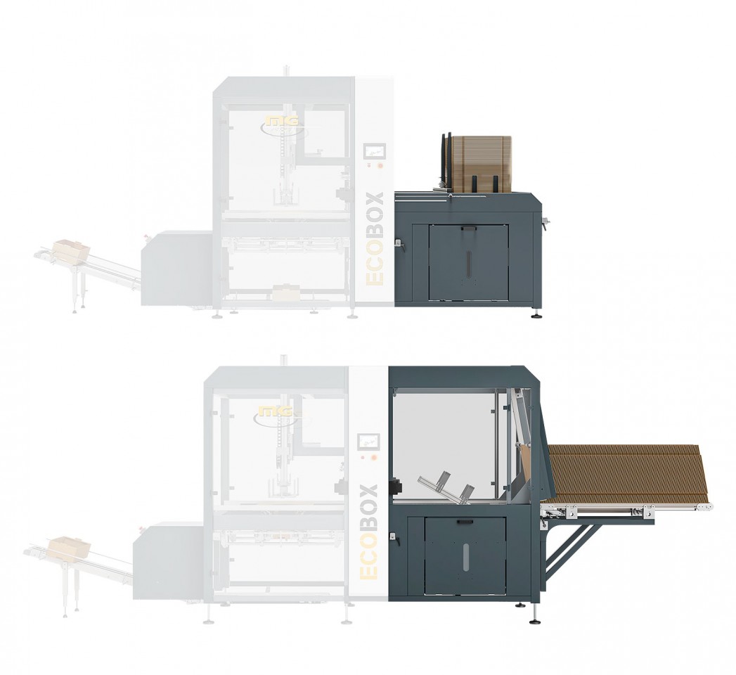 Formeuse de caisses Ecobox MG Tech - Deux versions de magasins disponibles