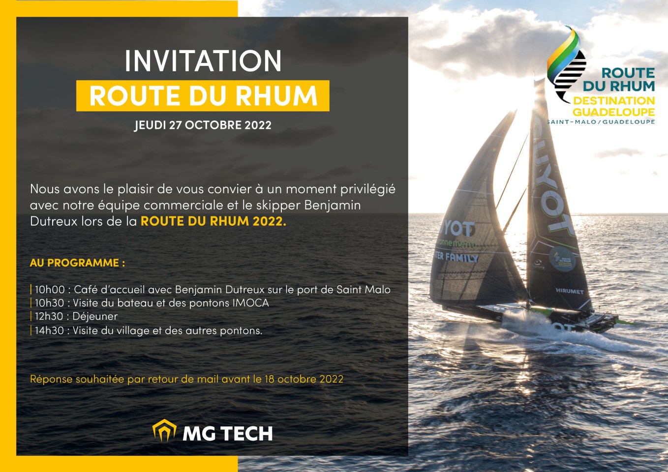 Invitation route du rhum 2022